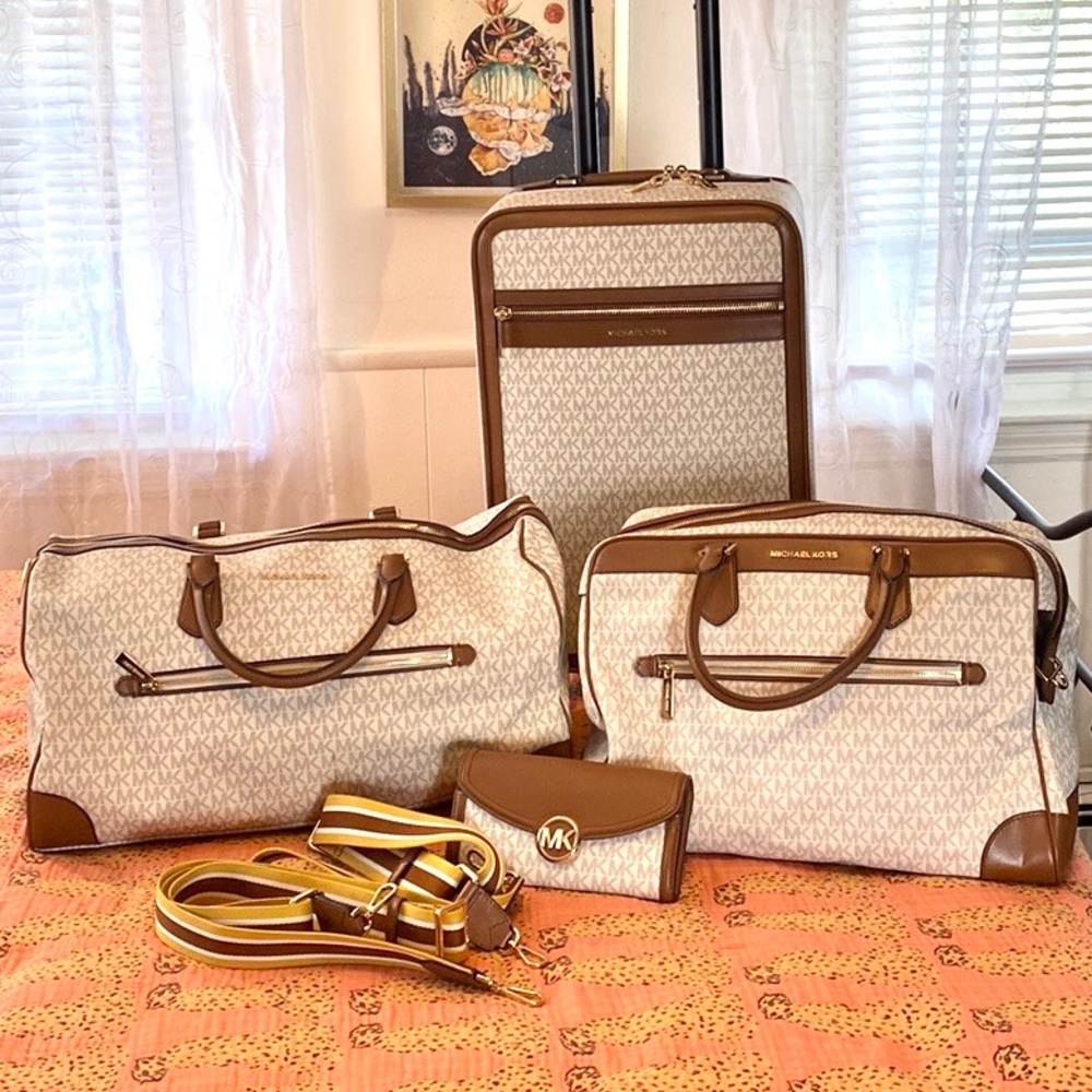 Stunning rare White Michael Kors luggage set